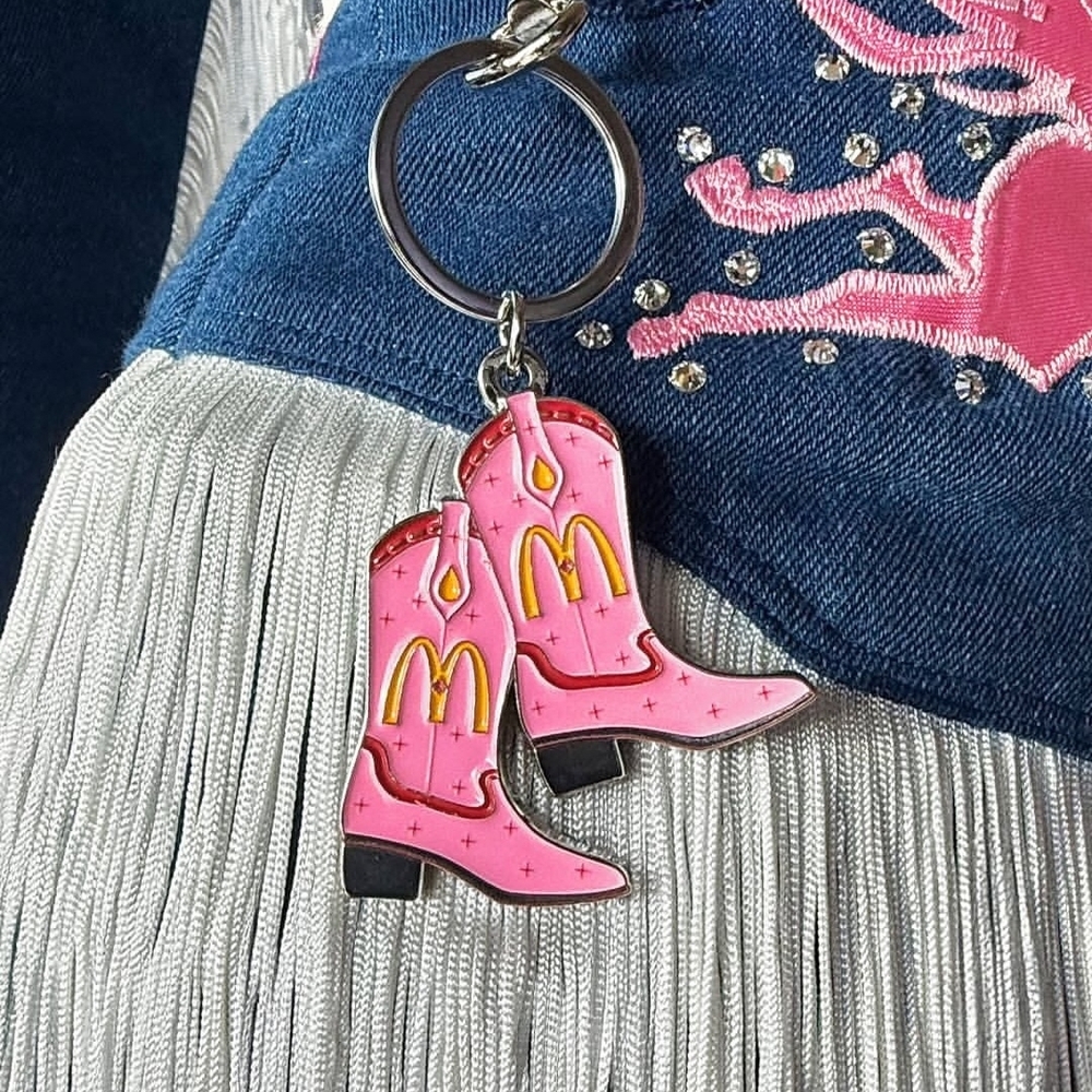 *NWT* SHANIA TWAIN X MCDONALD'S Hot Pink Cowboy Boot Keychain